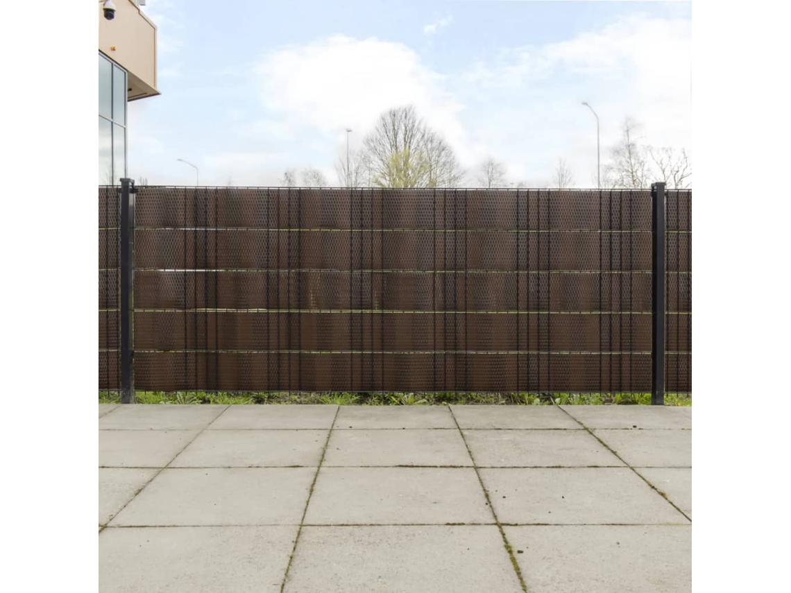 Vidaxl Telas De Varanda 10 Pcs 255x19 Cm Vime Pe Castanho E Preto