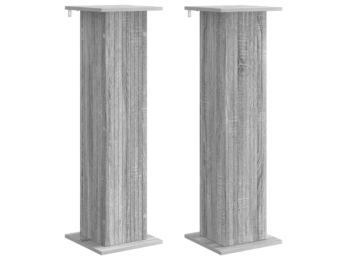 Conjunto 2 Suporte Moderno Para Plantas Vidaxl Cinzento Derivados De Madeira (30,5 X 30 X 100,5 Cm)