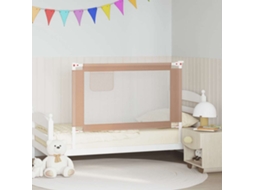 Vidaxl Barra Segur. P/ Cama Infantil Tecido 120x25cm Cinza-acastanhado