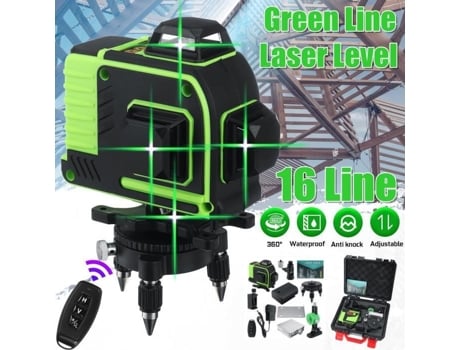 Laser automático 4D nível 16 linhas suporte controle remoto carregador UE TEMPSA