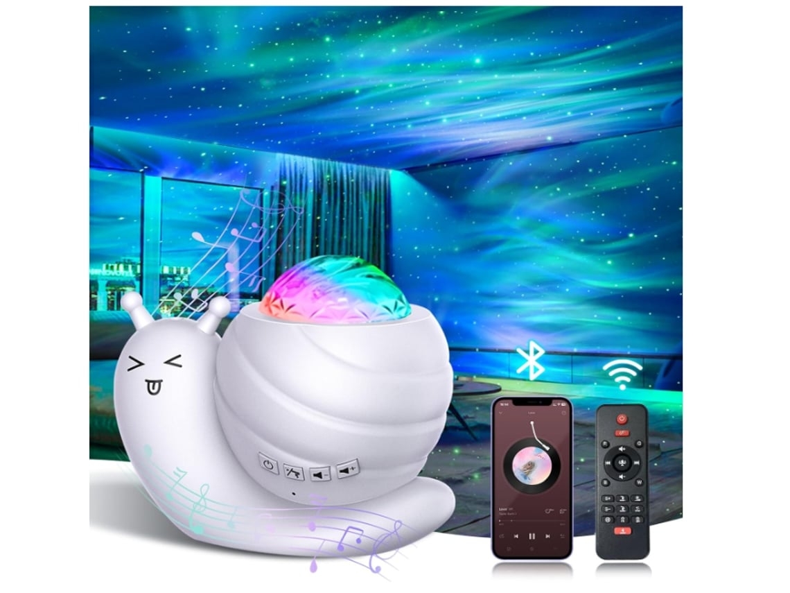 Projetor Galáxia, De Estrelas, 15 Cores, 53 Efeitos Luz Com Alto Falante Bluetooth, Controle Remoto, Temporizador E Ritmo Musical Aquaforge