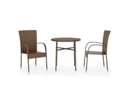 Garden Dining Set, Garden Dining Sets Vidaxl Marrom Rattan / Vime (n/a)