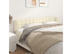 Cabeceira De Cama | Painel De Cama C/ Abas Couro Artificial 163x23x78/88cm Creme