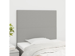 Cabeceira de cama 2 pcs tecido 90x5x78/88 cm cinzento-claro