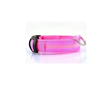 Coleira Led Ajustável para Cães e Gatos de Diferentes Tamanhos e Cores Rosa M MEDIA WAVE STORE