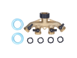 Divisor De Mangueira De Jardim De Latão Resistente De 4 Vias Com 4 Válvulas, Adaptador De Torneira De 3/4 Polegada