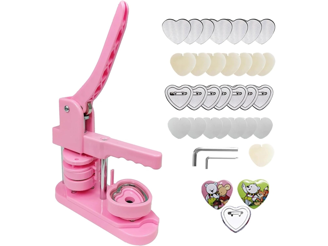 Kit para Fazer Broches em Formato de Coração Ideia para Presente SFUSHOS (rosa)