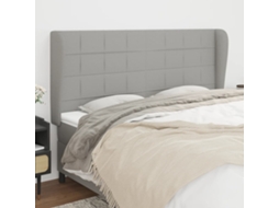Cabecero con Alas de Tela 183x23x118/128 Cm Gris Claro