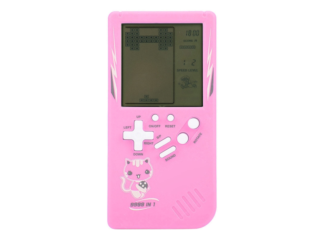 Primerox console de Jogos Portátil de Bolso Tela Grande Clássico para Crianças Rosa