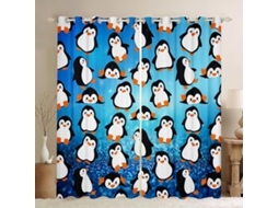 Cortinas Infantis Com Estampa De Pinguim Desenho Animado, Cortinas Fofas Com Animais Do Polo Ártico, Para Quartos De