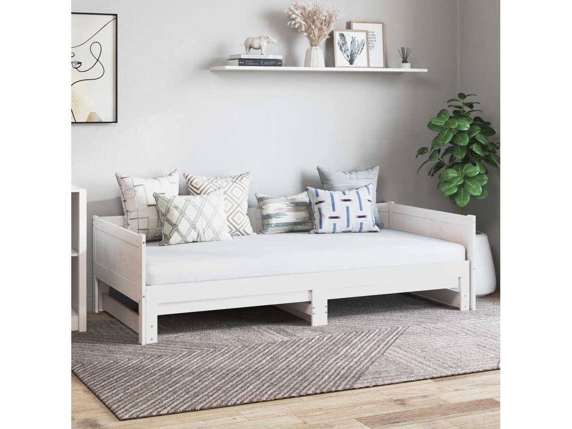 Vidaxl Cama Dia Rebatível Branco 180 X 200 Cm