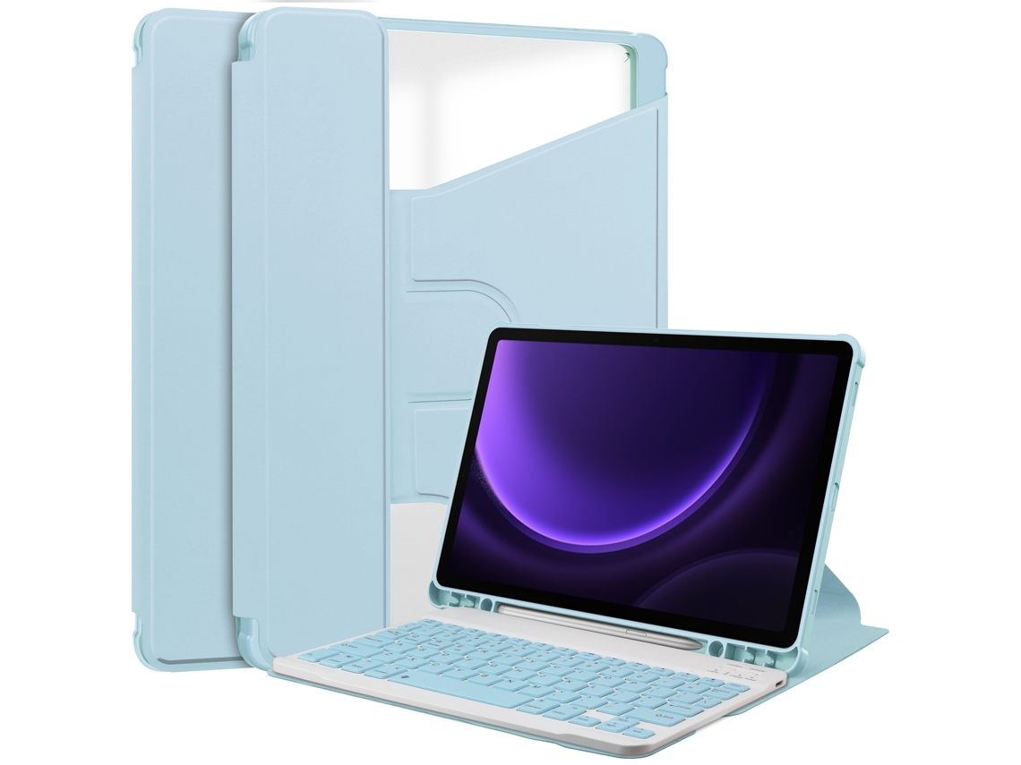 Capa Teclado Para Samsung Galaxy Tab S9 Plus 12.4 Polegadas, Azul Gertiz