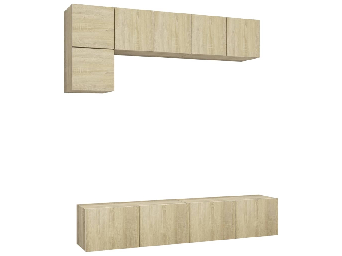 Tv Cabinet Set, Tv Cabinet Sets Vidaxl Marrom Madeira Processada (n/a)