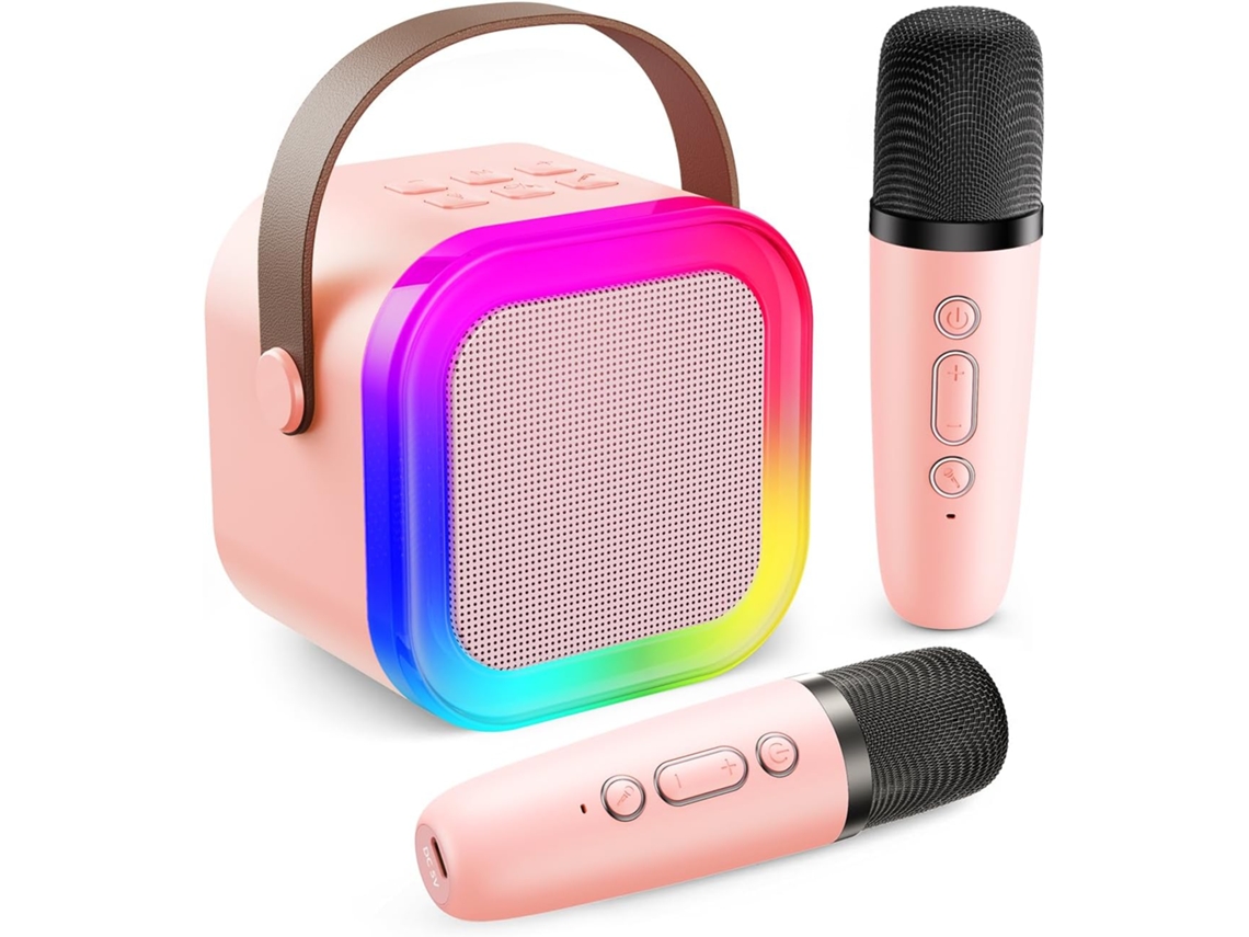 Microfone de Karaokê Sem Fio Bluetooth, com Luz LED, YANYXR