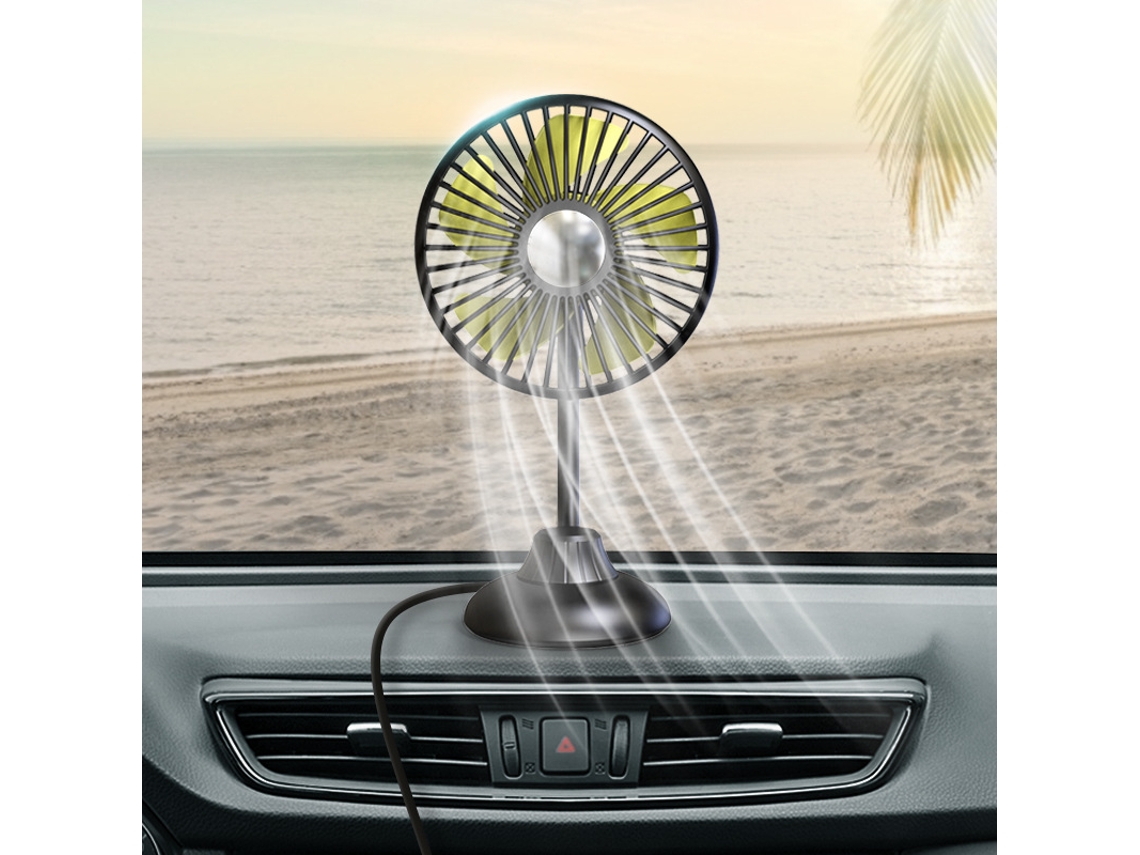 Mini Ventilador de Carro Usb LAXISCREED, silencioso, ajustável em ângulo, 12/24v, preto verde