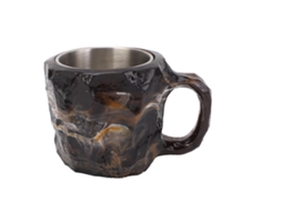 Imitation Mineral Crystal Coffee Mug 320ml Resin Luxury Decorative Coffee Mug With Stainless Steel Liner For Home Office Black LAXISCREED