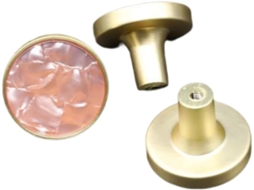 Puxador De Porta Armário, 2 Peças, Pequeno, Em Latão Escovado, Redondo, Para Armário, Guarda Roupa, 32mm Rosa