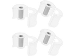 Dispensador de fita adesiva plástica com 4 unidades, cortador leve e portátil para mesa e gaveta, prático para uso em escrivaninhas.