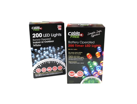 Série 200 Led Pilhas 20M Fio
