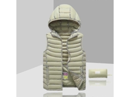 Casaco Sem Mangas para Homem com Capuz Removível Khaki S/MARCA