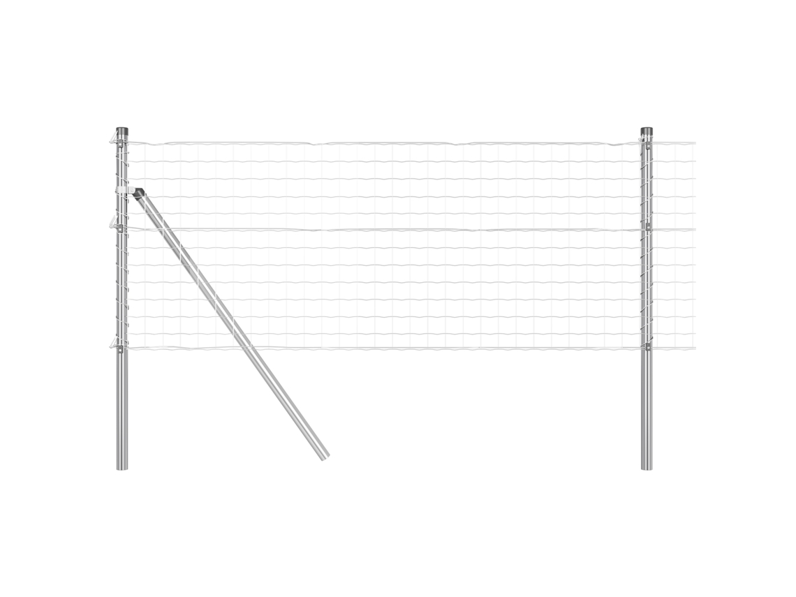 Cerca Euro Com 13 Postes Aço Galvanizado Vidaxl Prateado Aço (50 X 0.4 M)
