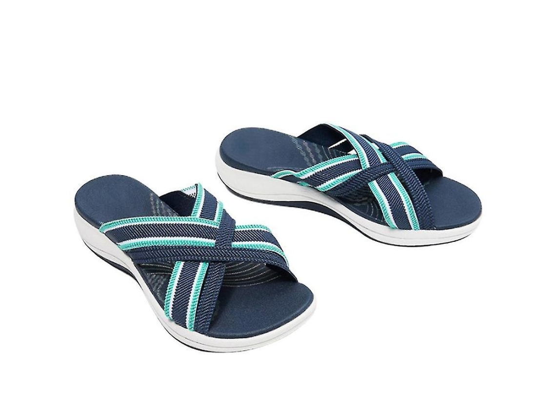 2026 sandálias Femininas com Cinta Cruzada Ponta Aberta Sapatos de Praia