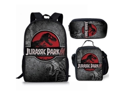 Mochila De Estudante Jurassic World 3 Mochila De Desenho Animado De Anime Com Três Peças Q Olysi Shop