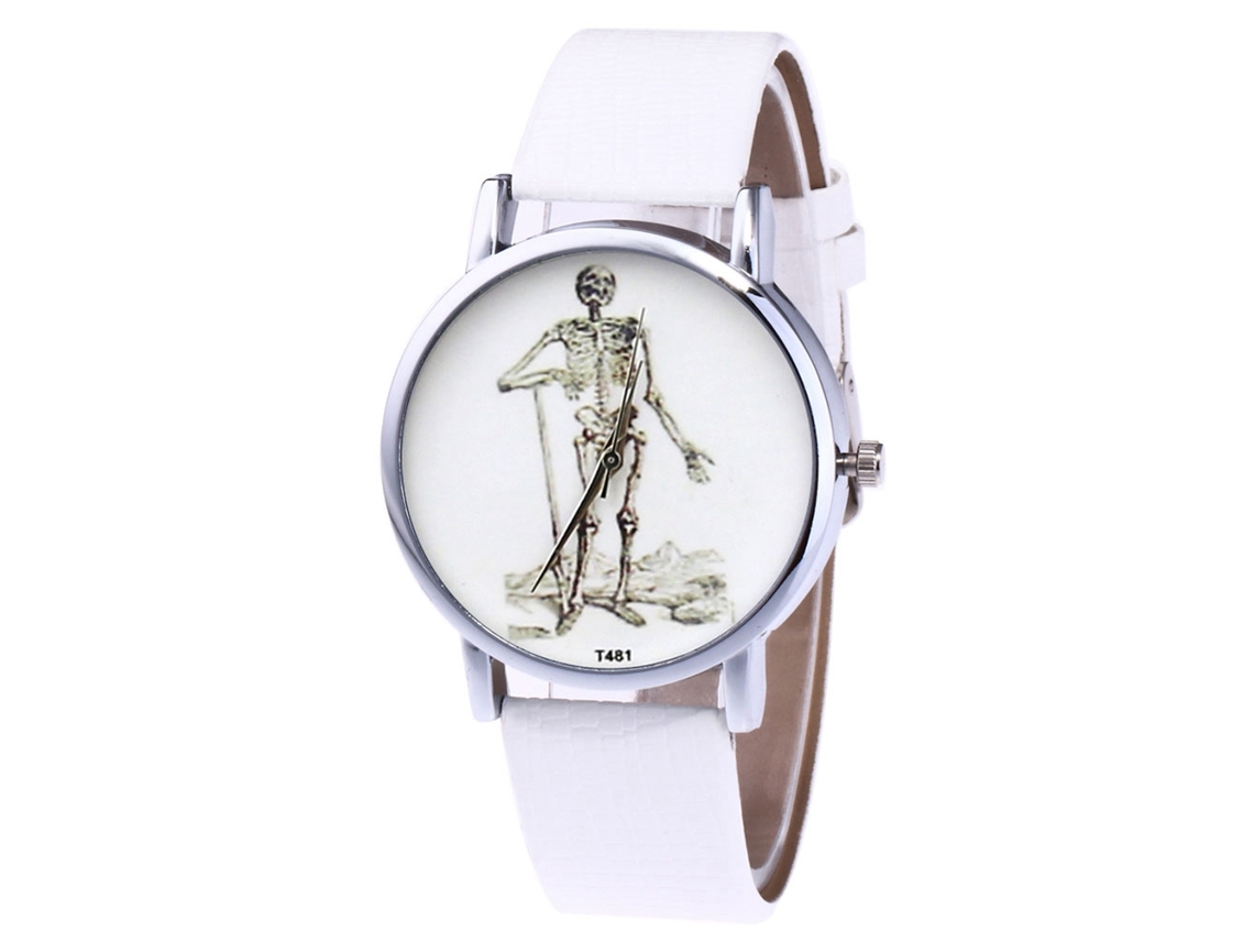 Reloj De Pareja Unisex De Cuero Pu Con Correa De Cuero Para Hombres Y Mujeres (blanco)