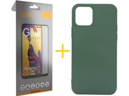 Kit Capa e Película Vidro Full 1X  iPhone 11 Accetel Silicone Verde
