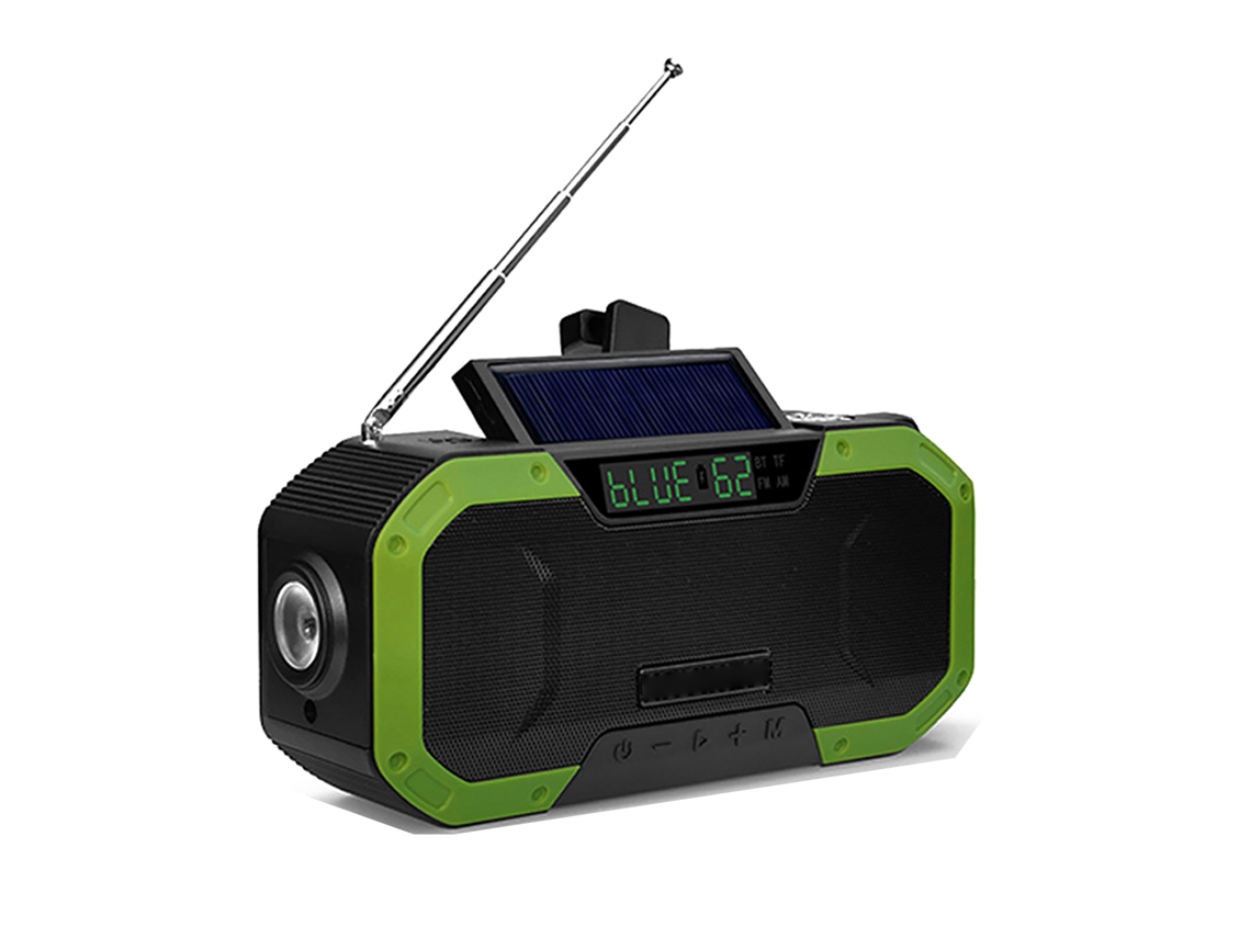 Rádio de Manivela EOOCOO, caixa de som Bluetooth de emergência ao ar livre