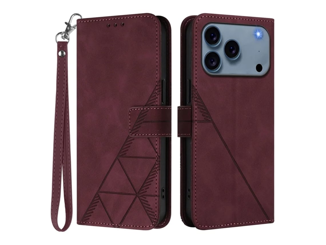 Capa Carteira Com Alça Para Iphone 17 Pro Max - Bordô
