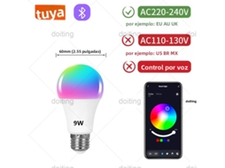 Lâmpada Led Inteligente Bluetooth (220v 9w) E27 Rgb Com Mudança De Cor E Controle De Iluminação Dimerizável.