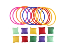 Jogo De Arremesso De Argolas - Jogo De Cones Divertido Para Ambientes Internos E Externos - Brinquedo De Plástico Multicolorido
