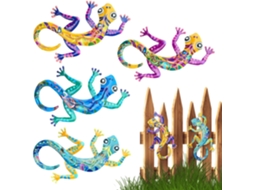 Decoração De Parede Em Metal Com Lagartixa | Esculturas Rastejantes Para Jardim E Quintal Gokoco