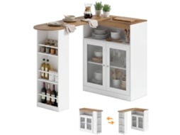 Mesa de Bar Mdf Cor Branco 150x80x105,5 cm Homcom