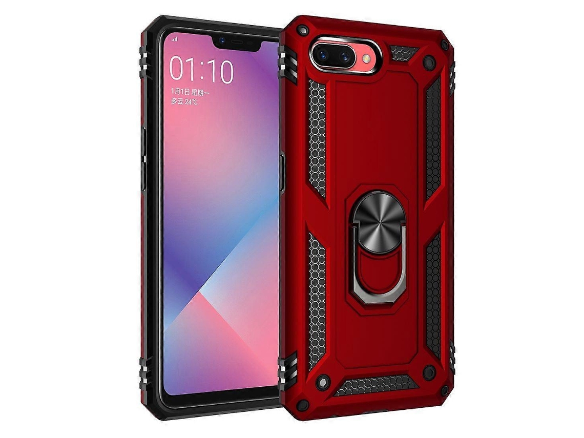 Capa Protetora Resistente A Impactos Em Tpu + Pc Para Oppo A5/a3s Com Suporte Giratório De 360 ​​graus.