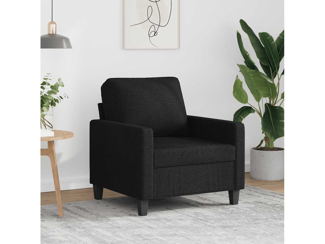 Vidaxl Poltrona 60 Cm Tecido Preto