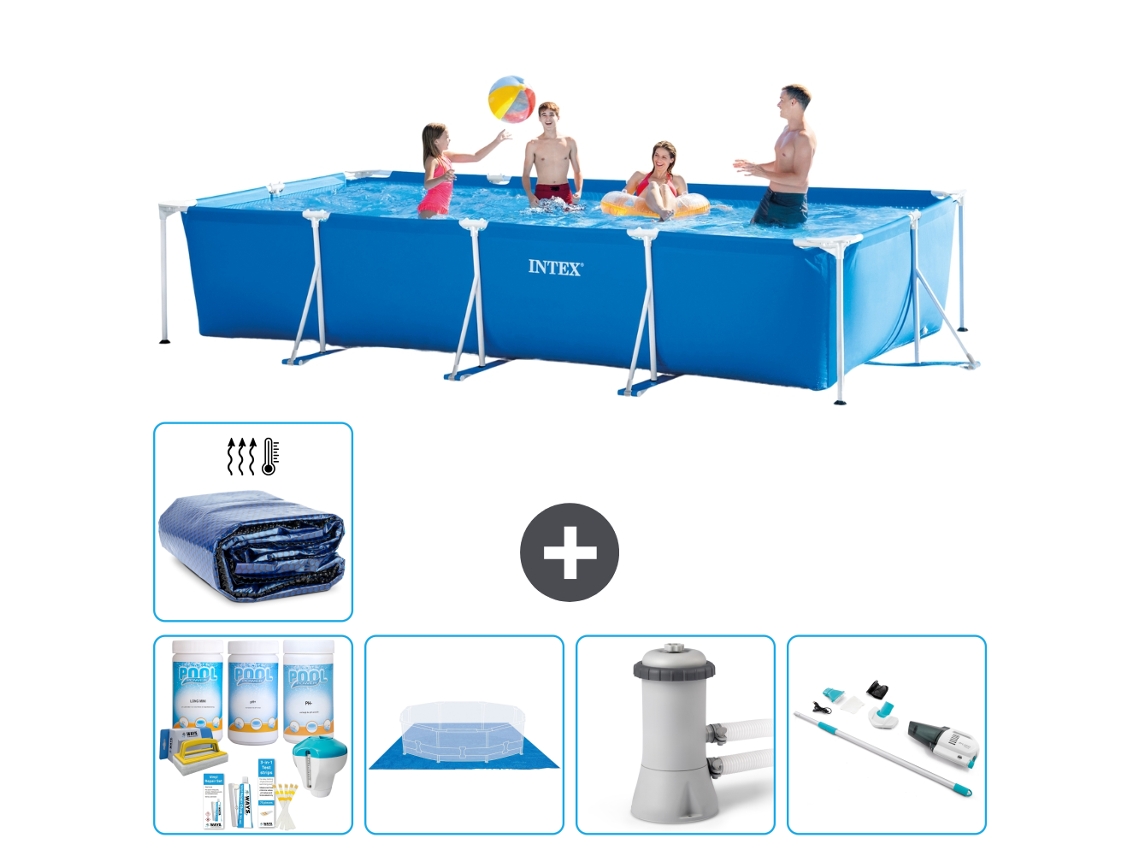 Intex Piscina Com Estrutura Retangular - 450x220x84 Cm - 6-peças S20077