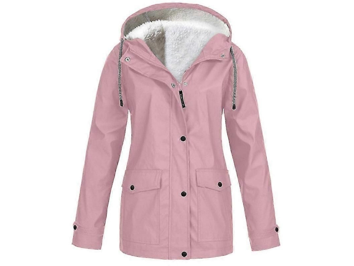 Jaquetas de Mulher Outono Inverno Fleece Jaquetas de Montanhismo Ao Ar Livre com Capuz Impermeáveis ​​aquecimento XL Rosado