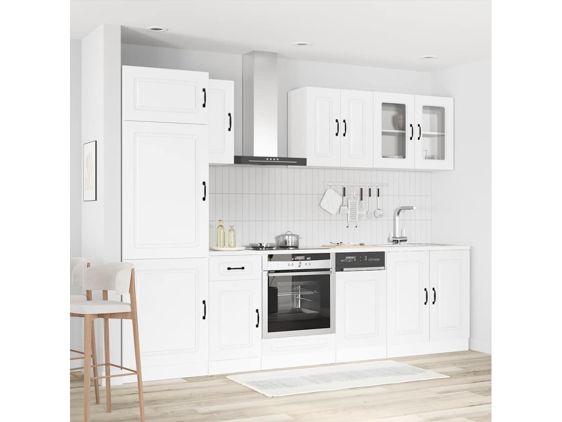 Vidaxl 8 Peças Armário De Cozinha Conjunto Kalmar Branco