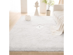 Tapete Moderno 90 X 200 Cm, Felpudo, Ultramacio, Extragrande, Fofo E Moderno Para Quarto, Com Base Branco