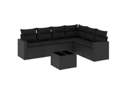Garden Sofa Set, Garden Sofa Sets Vidaxl Preto Rattan / Vime (n/a)