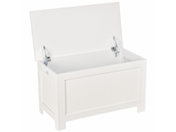 Cómoda com 3 gavetas de tecido padrão diamante, 59,5x30x73,5 cm, madeira e branco VOLTEDGE