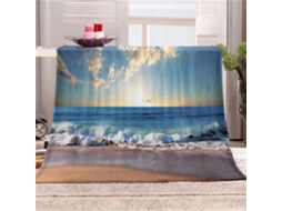 Manta de Flanela Fansu Estampa Praia Inverno Quente Macia e Fofa em Microfibra Ideal para Cama Ou Sofá Adequad