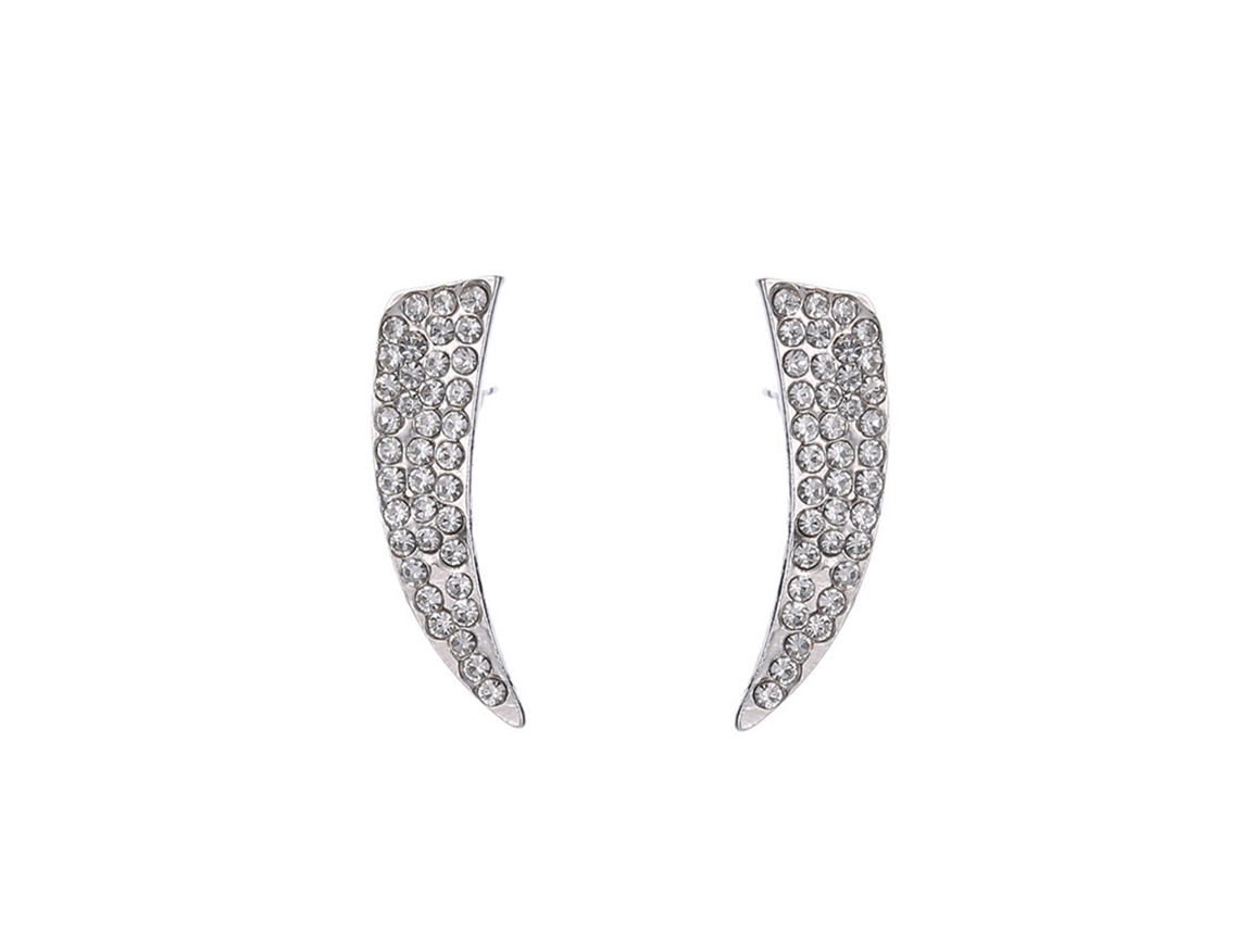 Brincos De Liga Com Strass Estilo Moderno Acessório Feminino