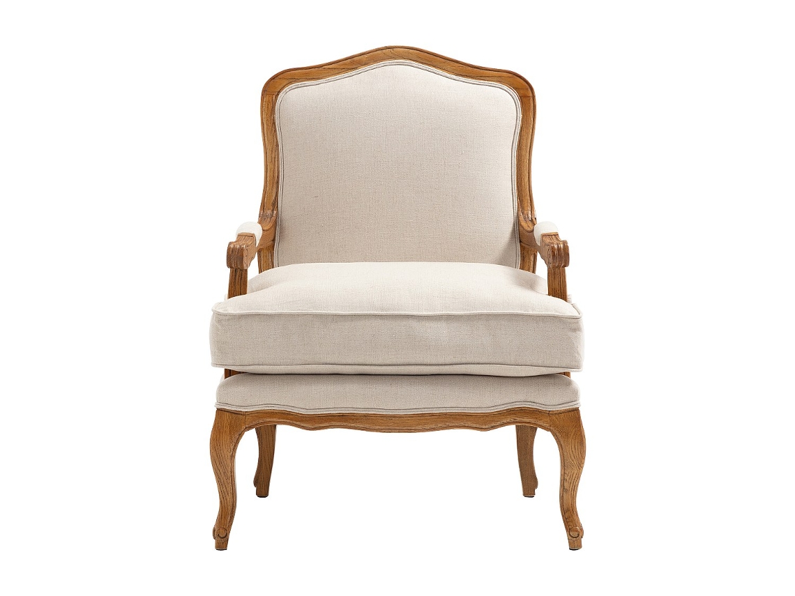 Poltrona Bergère Mahaux VENTE-UNIQUE.PT (Bege - Tecido e Veludo - 73x67x96 cm)