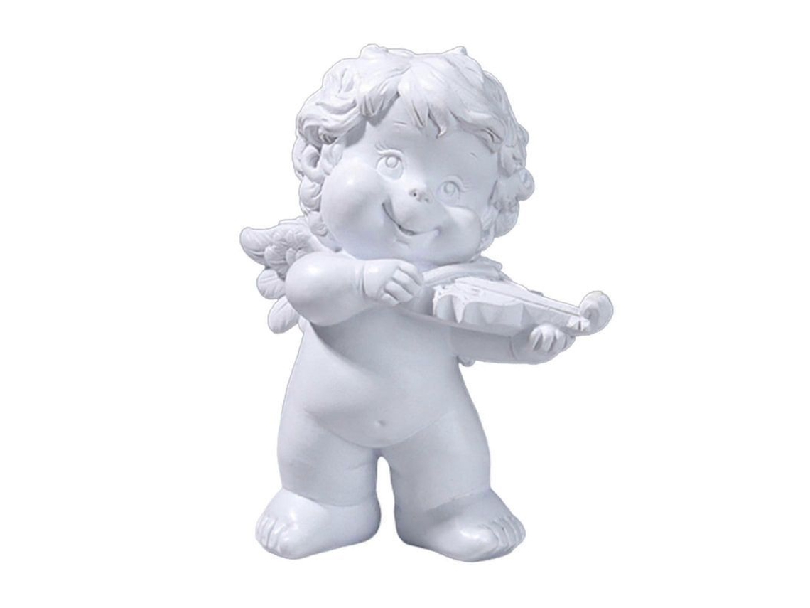 Figura Decorativa De Resina De Ángel Para Hogar, Oficina, Arte Religioso, Regalo Espiritual Y Confort Angelitos De Violin