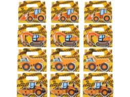Caixas De Presente Aniversário Healifty, Design De Escavadeira, Caixas De Papel Resistentes Para Doces, 12 Unidades