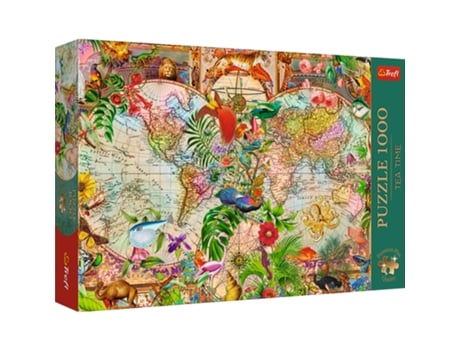 Puzzle 1000 Premium Plus Hora Do Chá Mapa Do Mundo Antigo Trefl 12077 Trefl Puzzle