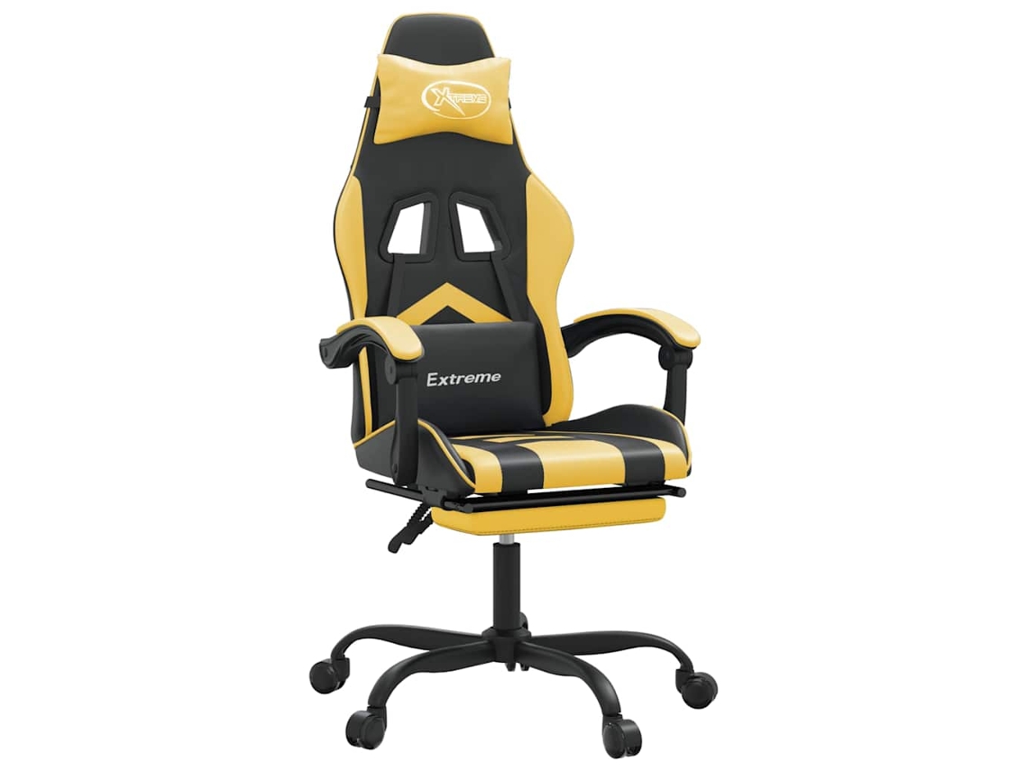 Conjunto 1 Cadeira De Gaming Vidaxl Ouro Couro Sintético (57.5 X 59.5 X 131 Cm)